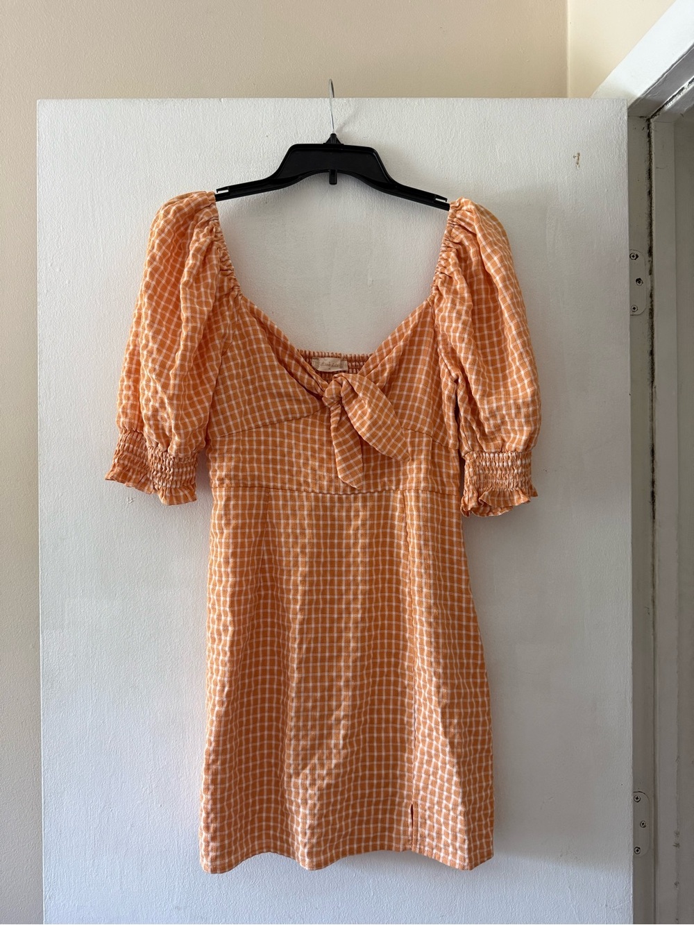 Altard State Orange and White Checkered Dress “Maddie” Mini Dress Size Medium